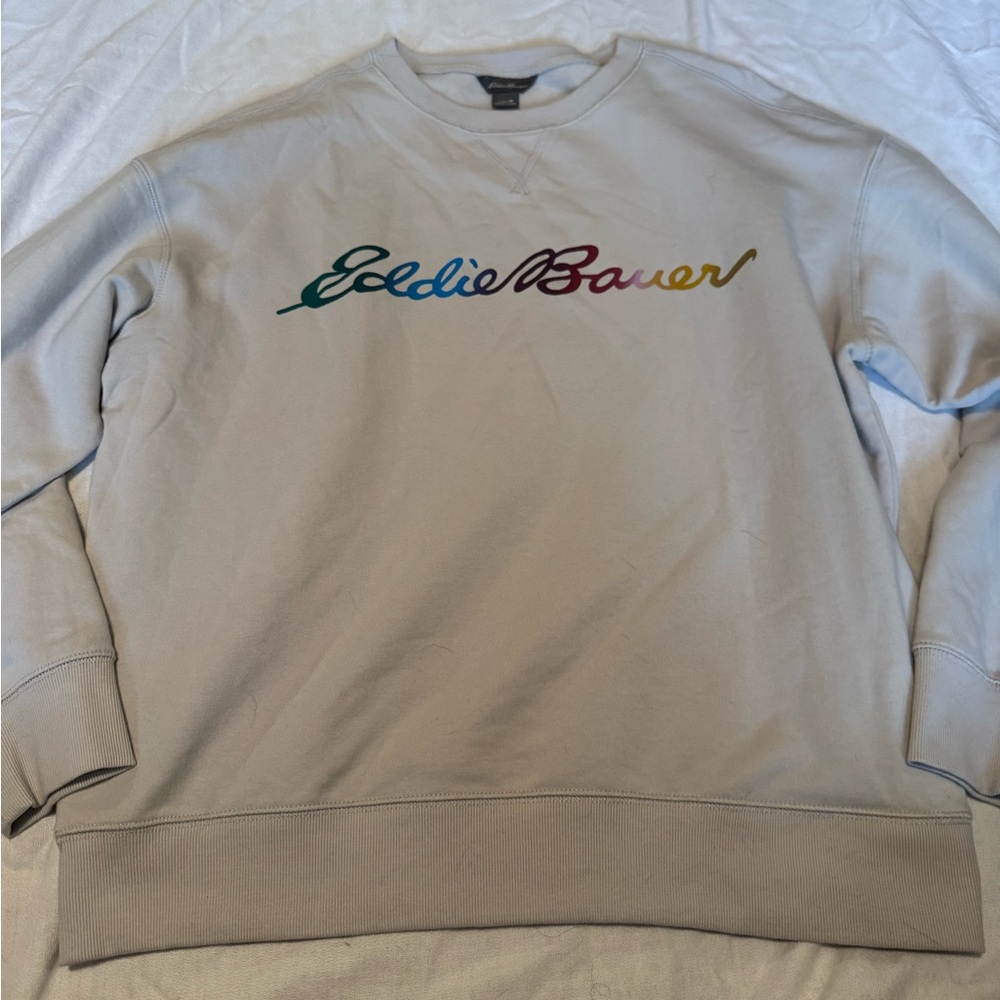 Eddie Bauer Men's Cream Crewneck Sweater